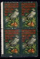 United States MNH 1971  Block  Of 4, Gum Wash, Christmas My True Love, Bird Partridge, Pear Tree - Patrijzen, Kwartels