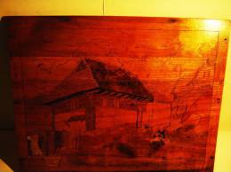 Art Populaire / BOIS GRAVER / CHALETS D ALPAGE + PERSONNAGE SIGNER P.FORESTIER - Wood