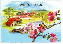 LE LUC EN PROVENCE - Amitiés Du Luc : Fleurs De Cerisiers Papillon Pont Village - Gravure - Le Luc