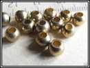 10 Perles Lisses En Laiton Plein Gros Trou Env. 4x5mm - Perles