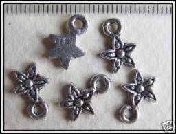 10 Breloques étoile Argent Du Tibet Env. 8mm - Perles