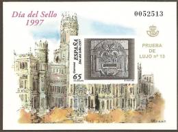 1997-PRUEBA Nº 62 - DIA DEL SELLO.BOCA DE BUZÓN DEL PALACIO DE CORREOS DE CIBELES - Probe- Und Nachdrucke