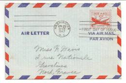 AEROGRAMME ENTIER POSTAL AU DEPART DE WASHINGTON LE 09/04/1947 - Brieven En Documenten