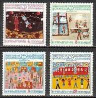 BULGARIA \ BULGARIE - 1974 - Phil.Ex.- Mladost´74 - Desins De Jeunes - 4v** - Unused Stamps