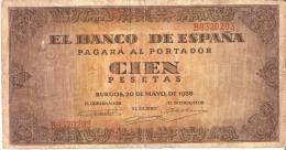 BILLETE DE ESPAÑA DE 100 PTAS 20/05/1938 SERIE B (BANK NOTE) - 100 Pesetas