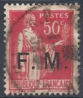 1933-39 FRANCIA USATO FRANCOBOLLI DI FRANCHIGIA 50 CENT ROSSO - FR547-3 - Militaire Zegels