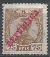 S. TOMÉ E PRÍNCIPE - 1912 D. Manuel II,  Com Sobrecarga «REPÚBLICA»  75 R.   (o)  MUNDIFIL  Nº 117 - St. Thomas & Prince