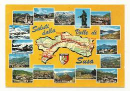 Cp, Carte Géographique, Valle Di Susa (Italie) - Carte Geografiche