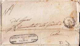 PALERMO  /  CORLEONE   10.9.1861 -  Piego _  Ovale   (  Governo Della Provincia Di Palermo + Altro) - Sicilia