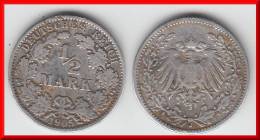 ALLEMAGNE - GERMANY **** HALF MARK -1/2 MARK 1905 J - EMPIRE - ARGENT - SILVER **** EN ACHAT IMMEDIAT - 1/2 Mark