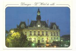 Cp, 87, Limoges, Hôtel De Ville De Nuit, Voyagée 1988 - Limoges