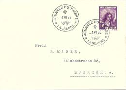 1938 Tag Der Briefmarke Karte Italienisch, Stempel Französisch - Brieven En Documenten