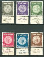 Israel - 1950, Michel/Philex No. : 22-27, - USED - Full Tab - See Scan - Used Stamps (with Tabs)