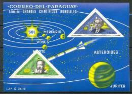 Paraguay 1965 Bloc 69 NUMBERED IN BLACK Einstein Galillée Gallileo Space Espace MNH XX - Amérique Du Sud