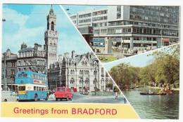 Angleterre - Greetings From Bradford (bus, Autobus, Car, Autocar) - Bradford