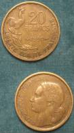 M_p> Francia 20 Franchi 1950 In Bronzo 3 Piume G. GUIRAUD - 20 Francs