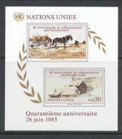 UN Geneva 1985 Michel # 133B-134B Block # 3 SS, MNH - Blokken & Velletjes