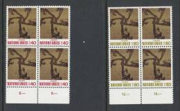 UN Geneva 1972 Michel # 28-29, 2 Blocks Of 4 Stamps, MNH - Blocs-feuillets