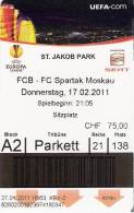 FCB Basel-Spartak Moscow/Football/UEFA Europa League Match Ticket - Tickets D'entrée