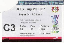 Bayer 04-RC Lens/Football/UEFA Cup Match Ticket - Match Tickets
