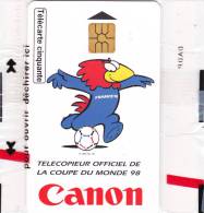 TELECARTE NSB 50 U - CANON FOOTIX Coupe Du Monde Foot 1998 - 2500 Ex @  03/1998 - Mascotte - 50 Unités   