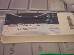 HSV Hamburger-Aston Villa/Football/UEFA Europa League Match Ticket - Match Tickets