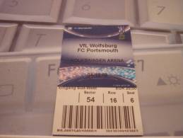 VfL Wolfsburg-FC Portsmouth/Football/UEFA Cup Match Ticket - Tickets D'entrée