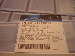 Inter-Valencia/Football/UEFA Champions League Match Ticket - Match Tickets