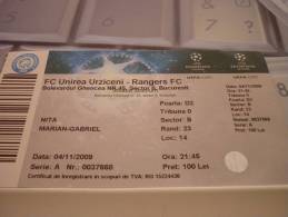 FC Unirea Urziceni-Rangers FC/Football/UEFA Champions League Match Ticket - Eintrittskarten