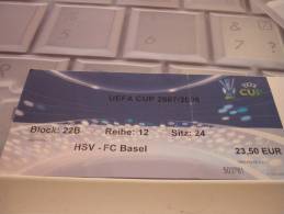 HSV Hamburger-FC Basel/Football/UEFA Cup Match Ticket - Eintrittskarten