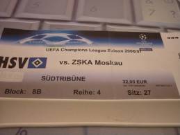 HSV Hamburger-CSKA Moscow/Football/ UEFA Champions League Match Ticket - Match Tickets