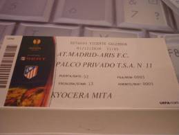 Atletico Madrid-Aris FC/Football/UEFA Europa League Match Ticket - Tickets D'entrée