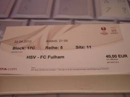 HSV Hamburger-FC Fulham/Football/UEFA Europa League Match Ticket - Match Tickets