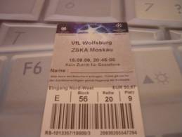 VfL Wolfsburg-CSKA Moscow/Football/UEFA Champions League Match Ticket - Tickets D'entrée