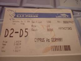Cyprus-Germany Euro 2008 Football Qualifying Round Match Ticket - Match Tickets
