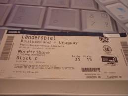 Germany-Uruguay International Football Match Ticket (29 May 2011) - Tickets D'entrée