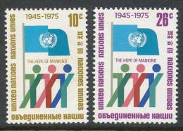 UN New York 1975 Michel 283-284A, MNH** - Unused Stamps
