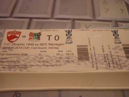 FC Dinamo 1948 Bucharest-NEC Nijmegen/Football/UEFA Cup Match Ticket - Eintrittskarten