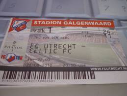 FC Utrecht-Celtic FC/Football/UEFA Europa League Match Ticket - Match Tickets