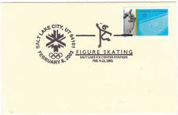 USA Cachet Officiel Official Handstamp Postmark Salt Lake City Winter Olympics Games Figure Skating Patinage Artistique - Winter 2002: Salt Lake City