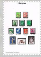 Giappone 12 Francobolli 1961/1981 Montati Su Foglio Con Taschine - Usato Sicuro - Used Stamps