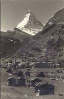 Cp Suisse Zermatt Matterhorn ( Habitation église )  Marque Postale Sornergrat - Matt