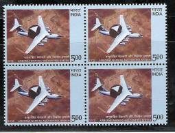 INDIA 2012.  IL76 Aircraft With Airborne Warning & Control System. 1v Complete Block Of 4, , MNH(**) - Unused Stamps