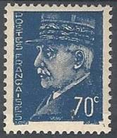 1941-42 FRANCIA MARESCIALLO PETAIN 70 CENT MH * - FR557 - 1941-42 Pétain