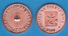 PUERTO RICO (Colonia Española/Spanish Colony) 10 Céntimos 1.890 Cobre SC/UNC KM#Pn1 Réplica SC/UNC  T-DL-10.148 Bel. E. - Test- Und Nachprägungen