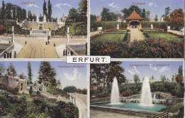 LITHO-AK: Erfurt, Stadtpark Anlagen, In 4 Kleionbildern, Um 1910 - Erfurt