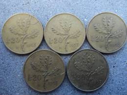 ITALIA  REPUBBLICA  -  LOTTO  MONETE  20£.  1957  (gambo  Del  7  Largo ) - - 20 Liras