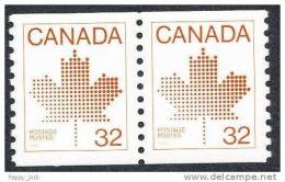 Canada Maple Leaf Coil Pair MNH 1982 - Rollen