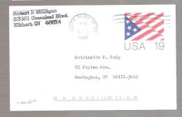 Cover US Flag - Postmarked South Bend, IN - - 1981-00