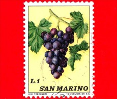 SAN MARINO - Usato 1973 - Frutta - Fruit - 1 L. • Uva - Grapes - Oblitérés